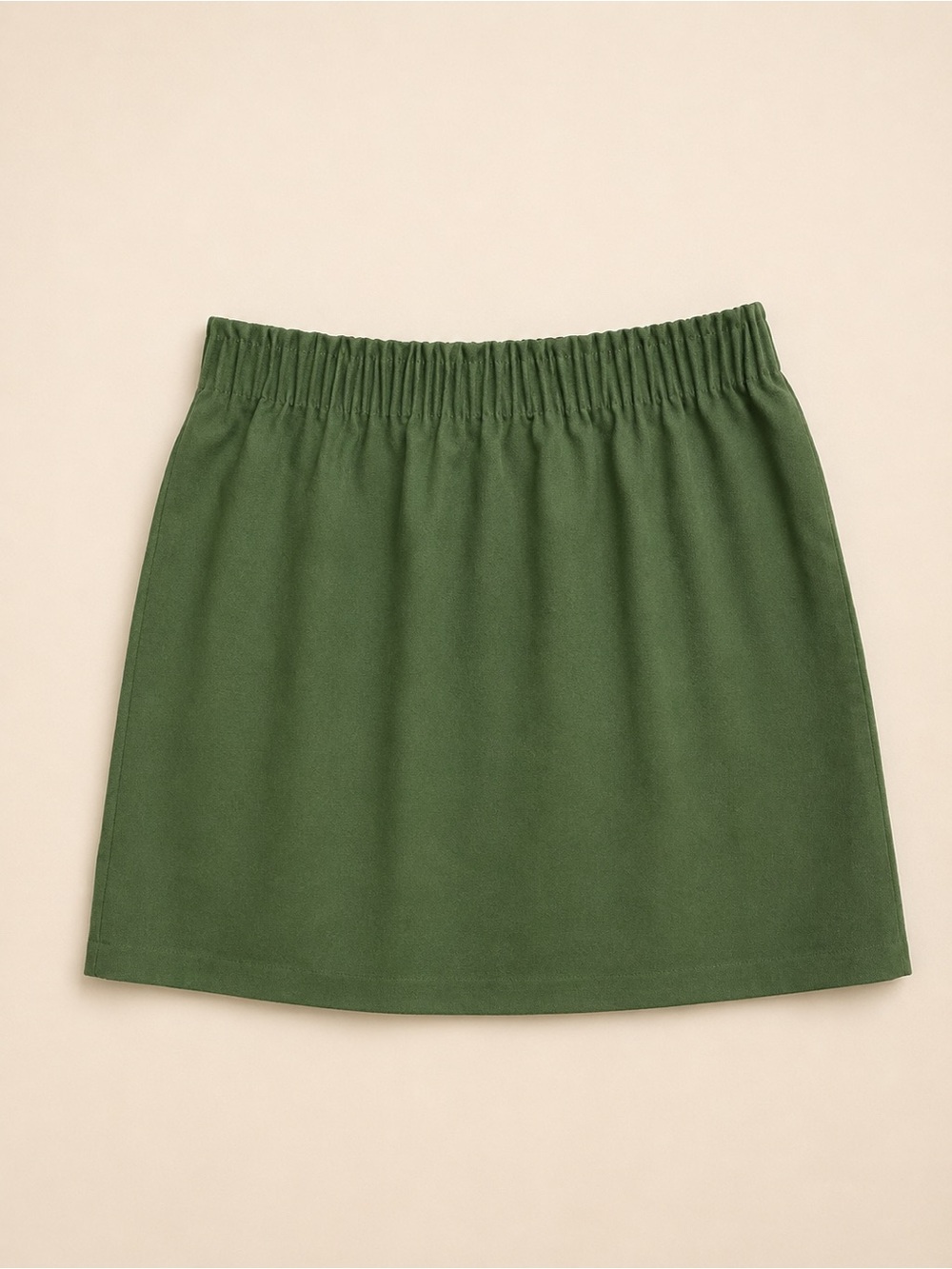 J.Crew Olive Green Elastic Waist Mini Skirt Size 10 Vintage Preppy